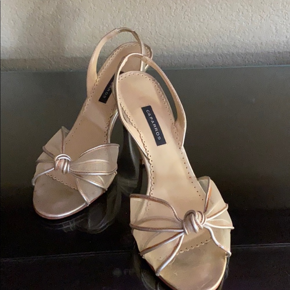 Gold evening heels